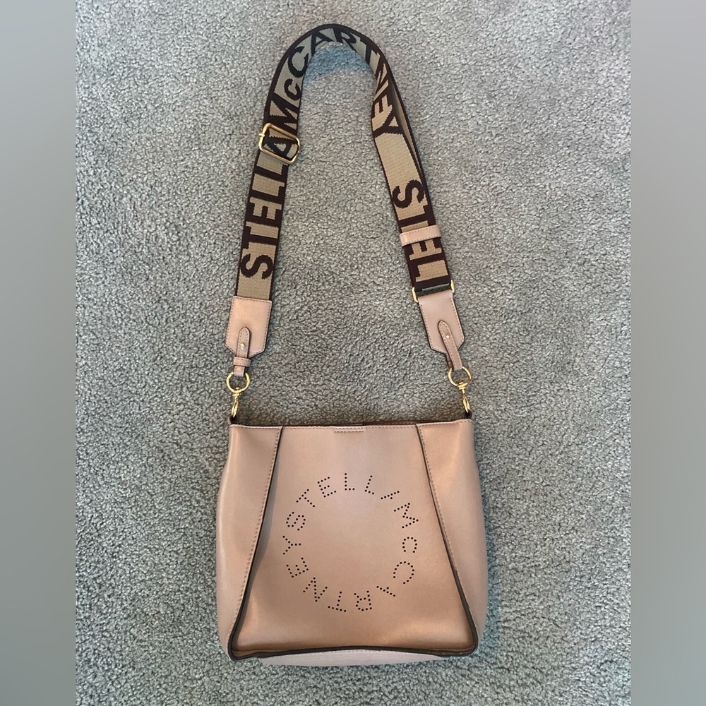 Stella McCartney Blush Pink Shoulder Bag with Logo Strap